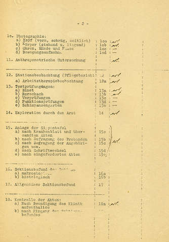 Bild: Forschungsprogramm der Heidelberger Forschungsabteilung unter Carl Schneider, S. 2